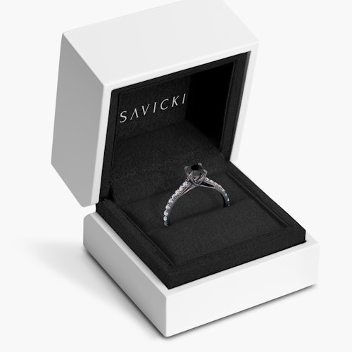 Pierścionek zaręczynowy Share Your Love: czarne złoto, czarny diament